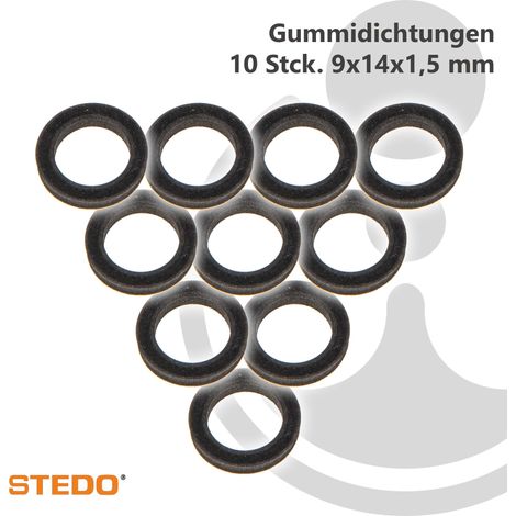 STEDO Gummi Dichtung, 9 x 14 x 1,5 mm (VE 10 Stück)