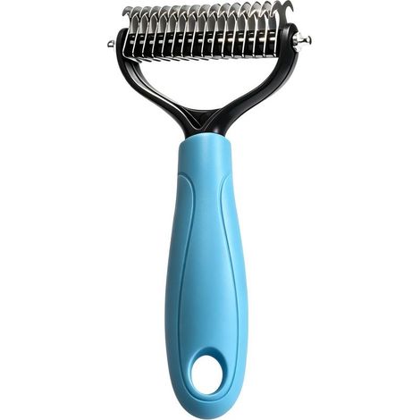 Brosse Râteau Démêlante pour Chien, Outil de Toilettage Démêlant à Double Face, Brosse à sous-poil pour chien, Pour Le Bain Salon Maison Extérieur Intérieur Animaux Domestiques Et Chats