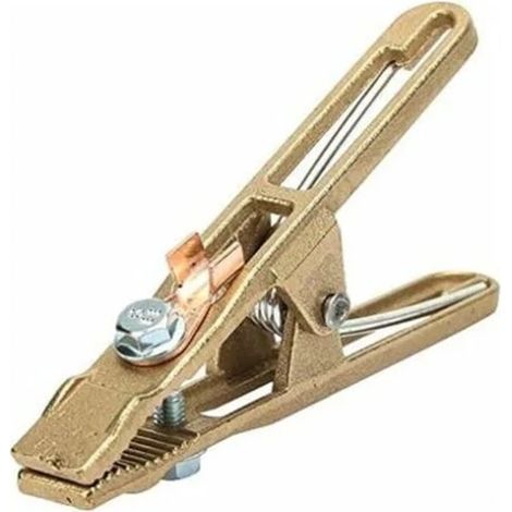 1 Pinza de tierra de latón, 260 A, para cables de soldadura, máquinas de soldar (1/5)