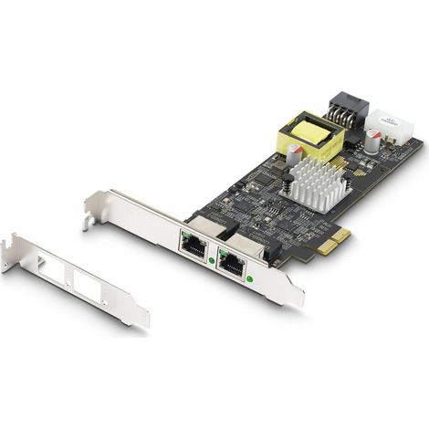 StarTech.com Scheda di Rete PoE NBASE-T a 2 Porte da 2,5 Gb, NIC Multi-Gigabit 802.3af/at PoE+, 2x Intel I225-V. Interfaccia LAN PCI Express, Alimentata da PCIe (1/5)