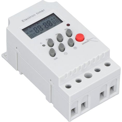 Programmierbarer elektronischer DIN-Schienen-Timer, KG316TII Mikrocontroller LCD-Zeitschalter, 12V DC intelligenter Controller, Wochentimer für Schaltschränke. (1/5)