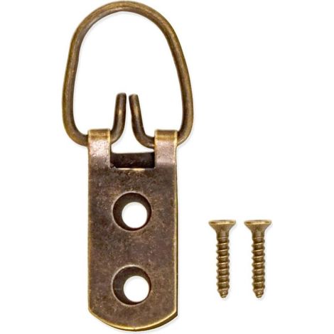 Set di 20 ganci per quadri in stile retrò con occhielli e viti in bronzo e rame. (1/5)