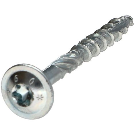 Vis bois TEKOR Tête disque TORX T30 Pointe antifendage type 17 6X70 Filetage partiel Acier zingué - 1 pièce (1/5)