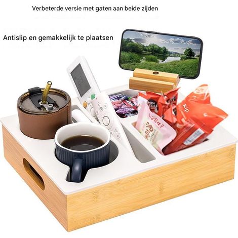 Couchbar - Snackbox - 2 bols à goûter en acier inoxydable et 2 porte-verres à vin universels - 1 pièce - Blanc (1/4)