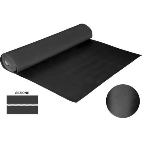 COPRIPAVIMENTO GOMMA LISCIO 2MM 15MT 130HCM NERO MAURER