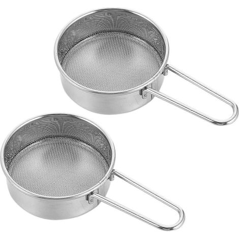 Tamis à farine, ustensiles de cuisine pour la pâtisserie, lot de 2 en acier inoxydable (1/5)