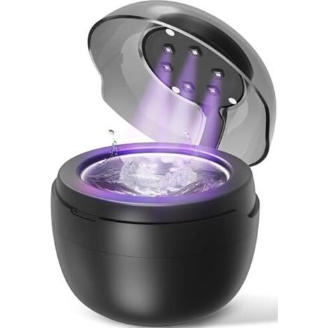 Nettoyeur à ultrasons, 45 000 Hz, 250 ml, avec 6 lampes UV, pour gouttières, appareils orthodontiques, appareils de contention, prothèses dentaires, aligneurs, bijoux. (1/5)
