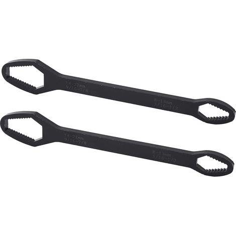 260 mm selbstsichernder, doppelseitiger Universal-Multifunktionsschlüssel aus legiertem Stahl, verstellbar, für Wartungsarbeiten, schwarz (2er-Pack). (1/5)