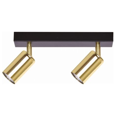 Spot plafond noir/laiton 2x GU10 orientable Kaja POLO