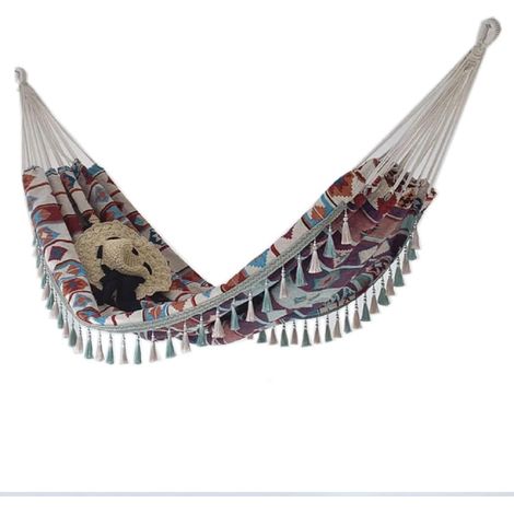 Weiche Gartenhängematte aus Segeltuch mit Rucksack, ideal für Garten, Veranda, Reisen, Camping (200 x 150 cm)