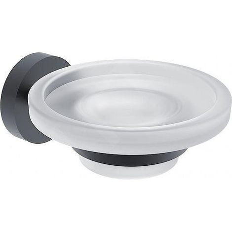 Nimco Unix - Porte-savon avec support, verre dépoli/noir mat UNC 13059W-90 (1/2)
