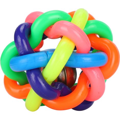Vokales Hundespielzeug mit weicher, bunter Glocke, robust und langlebig, für kleine Hunde, mittlere Größe (7,5 cm / 3 Zoll). (1/5)