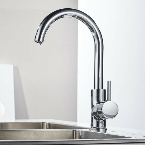 Miscelatore rubinetto monocomando per lavabo cucina canna alta cromato Art.69145 (1/3)