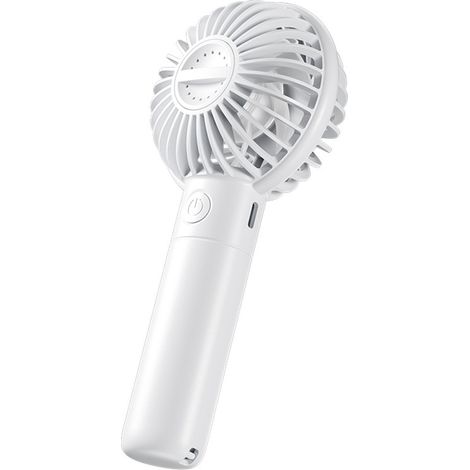 Ventilatore portatile, silenzioso, ricaricabile tramite USB, a più velocità, tascabile, ideale per studenti, di colore bianco. (1/5)