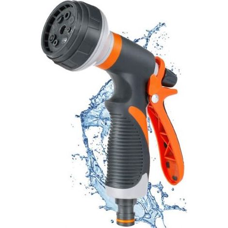 Pistolet d'arrosage, Pulvérisateur de Jardin, 8 Modes d'Arrosage Pistolet Arrosoir les Jardins, les Plantes, les Animaux domestiques (1/4)