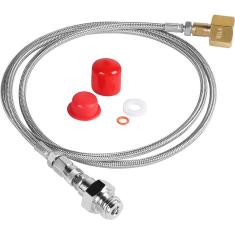 Flexible Adaptateur CO2 pour Machine à Eau Pétillante Tuyau Haute Pression 1,5m pour Cylindre de Gaz Connecteur de Remplissage de CO2 W21.8-14 à ACME 21.6 ACMW-6G