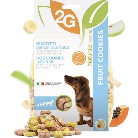 Biscotti per cani di piccola taglia FRUIT COOKIES con appetitosi veri pezzi di frutta 100% naturali 350 g (1/2)