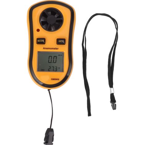 Tragbares digitales Anemometer – Mini – Windgeschwindigkeit/Temperatur – LCD-Bildschirm – Taschenformat