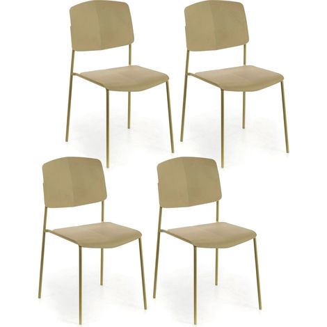 Set 4 Sedie 52x52xH79 cm in Polipropilene Mars Giallo (1/5)