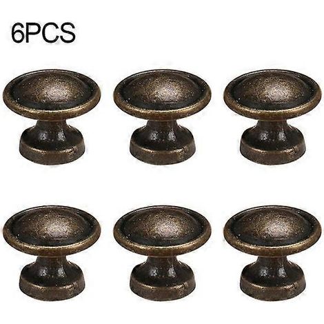 Lot de 6 poignées de porte en cuivre brossé pour portes et tiroirs de placards de cuisine
