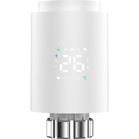 Thermostatic Radiator Valve Smart Radiator Valve Intelligent Thermostat Valve LED Display Supporting-White (1/5)
