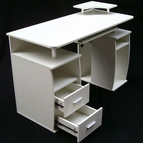 Computertisch PC-Tisch 120cm Gamingtisch Schreibtisch weiß 57040