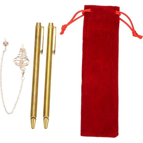 Baguettes de Sourcier Laiton Tiges de Radiesthésie Rétractables pour Détection Feng Shui Outils Pratiques pour Recherche Eau et Énergie (1/5)