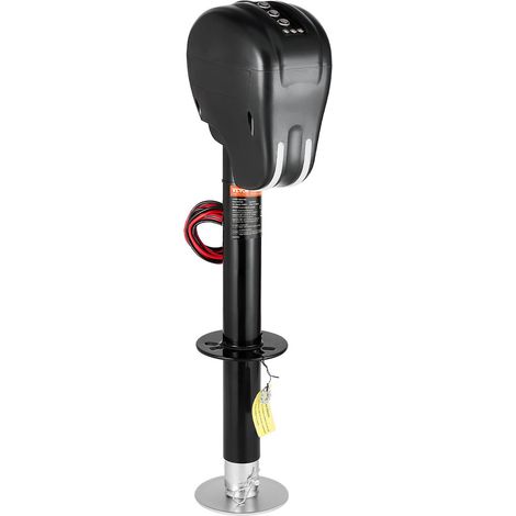 Cric de Remorque Électrique, 1588 kg, Cric de Camping-car Robuste avec Connecteur à 2 Voies, Fonction Mémoire, Manivelle, Lumière LED, Plage de Levage 240-760 mm, pour Remorques Camping-cars (1/5)