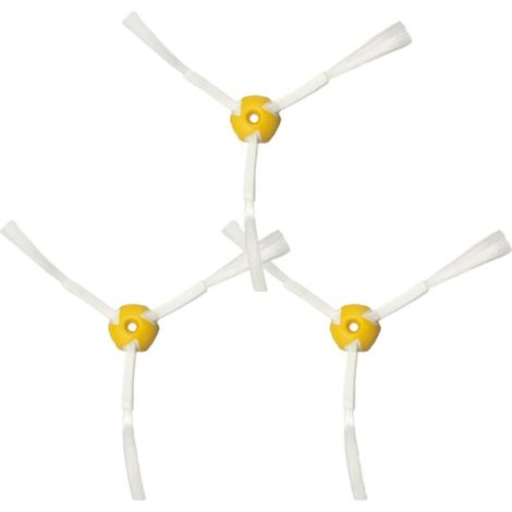 Brosse Latérale - Pour Roomba Série 600 et 700 - Triangulaire - Jaune - Lot de 3