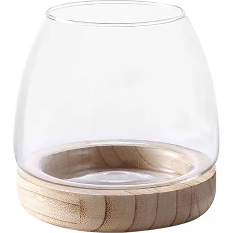 Jarrón decorativo para plantas - Jarrón de cristal blanco - Arte en vidrio soplado a mano (Altura: 19 cm, 15 cm, 13 cm, 10 cm) (1/5)