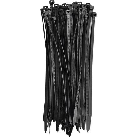 Lot de 100 serre-câbles en nylon PA66 pour extérieur, 200 x 4,8 mm - Pour faisceau de câbles max. de 5,3 cm de diamètre - Gestion des câbles résistante auto-bloquant pour jardin, maison (1/5)