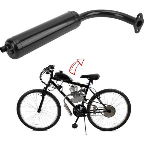Pot d'échappement noir pour moteur 2 temps 49cc 60cc 66cc 80cc - Bicyclette motorisée (1/5)