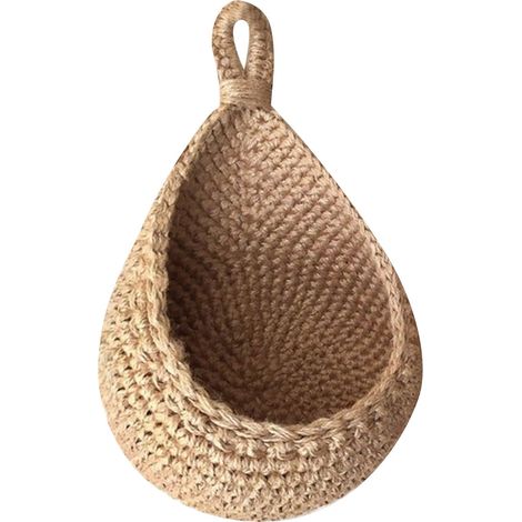 Panier Murale Suspension - Panier en Corde de Coton pour Légumes Fruits Plantes et Succulentes - Design Goutte d'Eau - Fixation Murale - 1 Pièce (1/5)