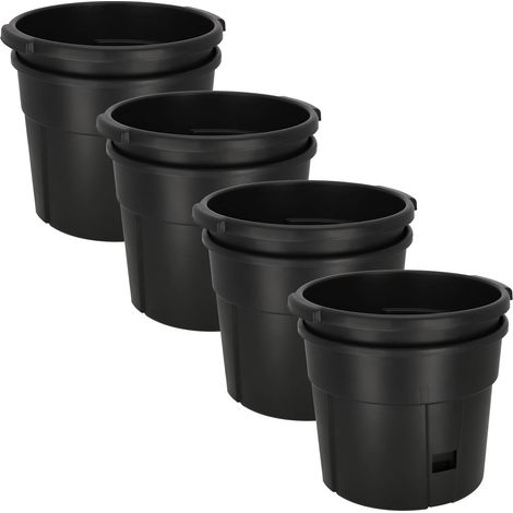 Vaso per coltivare patate sul balcone, nero, 29,5 cm, set da 4