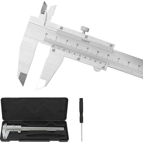 Pied à Coulisse Acier Inoxydable, Pied a Coulisse Vernier Caliper 150MM, Outil de Mesure de Précision Pied à Coulisse Avec Vis de Blocage pour la Maison et l'industrie