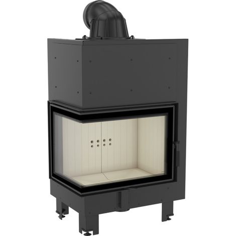 Insert cheminée MBZ 13 BS vitre à gauche + 3 bouches recuperateur (1/5)