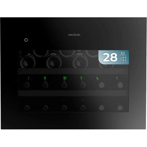 Cecotec Cave à Vin Encastrable 28 Bouteilles 45x60cm avec Compresseur Bolero GrandSommelier BI 28000 Touch Matt Black