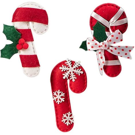 Décorations de Noël, décorations de cannes de Noël en sucre d'orge, pendentifs étoiles en sucre d'orge non tissé X (1/5)