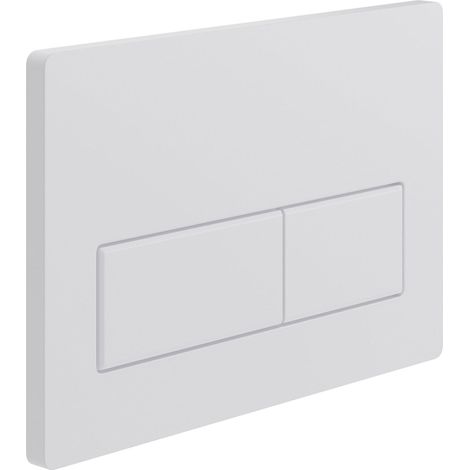 Signature Rectangular Push Button Dual Flush Plate - White (1/2)