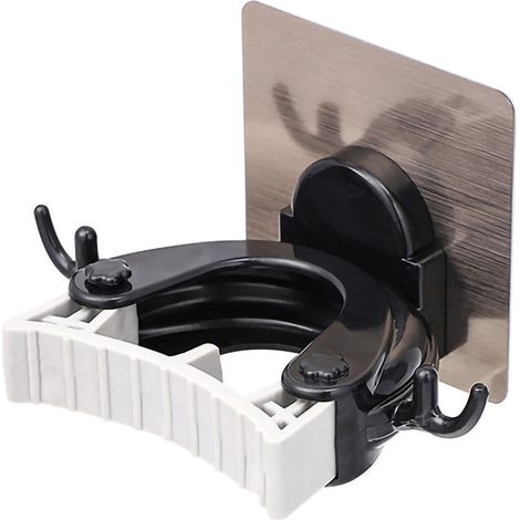 Support Balai En Plastique - Fixation Adhésive Murale - Pour Salle De Bain Et Cuisine - Lot De 1