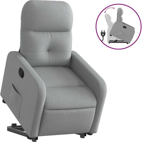 Maison Exclusive - Relaxsessel mit Aufstehhilfe Hellgrau Stoff