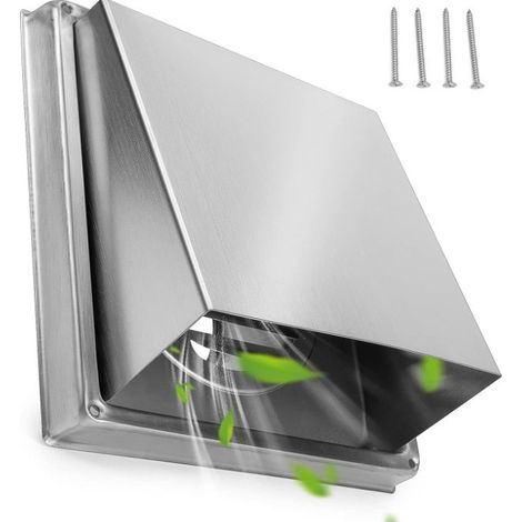 Grille d'aération carrée mobile en acier inoxydable 304, chapeau de pluie extérieur étanche, 100 mm, 4 pouces