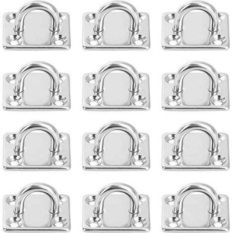 12 Pièces Platine Oeil INOX M5 Platine Ancrage INOX 304 Crochet Oeillet Plaque a Oeillet Carré Crochets de Plafond Support Anneau Mural pour Accrocher des Objets Crochets de Fixation (1/4)
