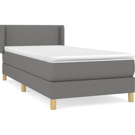 Maison Exclusive - Boxspringbett mit Matratze Dunkelgrau 90x200 c (1/5)