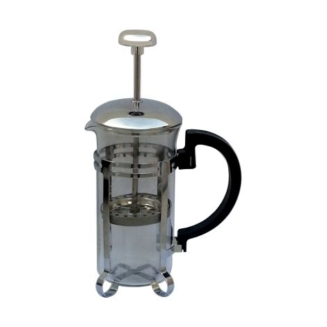 Lattiera/Tisaniera/Bollitore Caffè/Cappuccino con monta crema vetro termico e acciaio inox 300ml