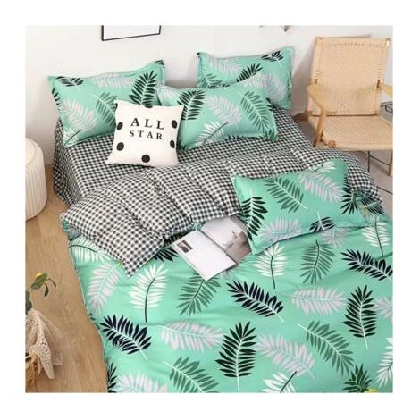 Ensemble de literie en coton quatre pièces, drap de lit imprimé sablé housse de couette dortoir 1,8 mètres ensemble quatre pièces (ananas doux