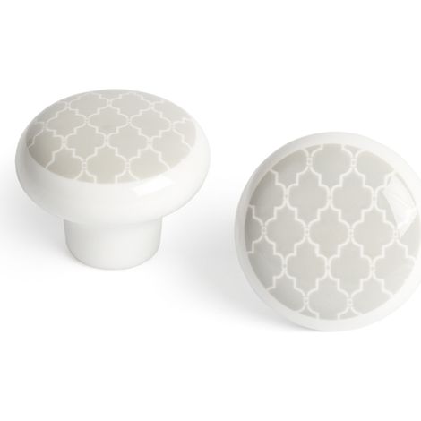 Bouton en porcelaine crème, dimensions: 40x40x31mm Ø: 40mm - talla (1/4)