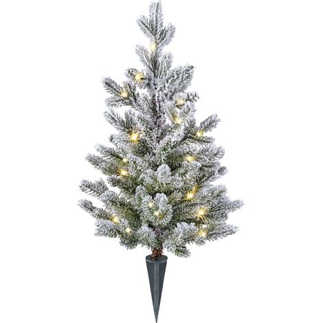 Albero di Natale Innevato Portatile con Luci Micro LED H 60 x 36 cm