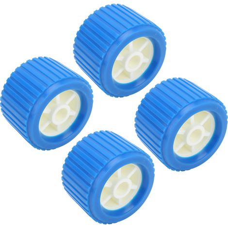 Lot de 4 rouleaux oscillants nervurés marins 108 x 75 x 19 mm, en polypropylène bleu résistant aux hautes températures, pour remorque de bateau ou de yacht (1/5)