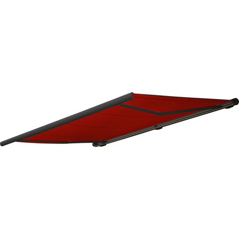 [NEUWERTIG] Elektrische Kassettenmarkise HHG-432, Markise Vollkassette 4x3m Acryl bordeaux-rot, Rahmen anthrazit